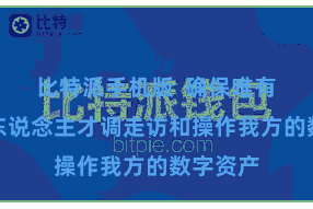 比特派手机版 确保唯有用户本东说念主才调走访和操作我方的数字资产