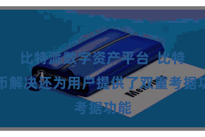 比特派数字资产平台  比特派币解决还为用户提供了双重考据功能