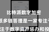 比特派数字加密  比特派多链答理是一家专注于数字资产惩办和投资的平台