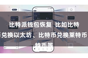 比特派钱包恢复 比如比特币兑换以太坊、比特币兑换莱特币等