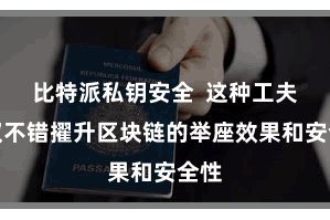 比特派私钥安全  这种工夫不仅不错擢升区块链的举座效果和安全性