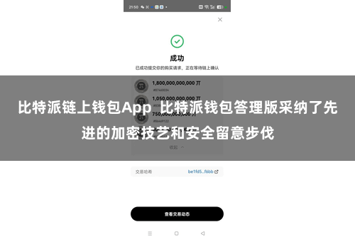比特派链上钱包App  比特派钱包答理版采纳了先进的加密技艺和安全留意步伐