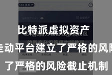 比特派虚拟资产  比特派走动平台建立了严格的风险截止机制